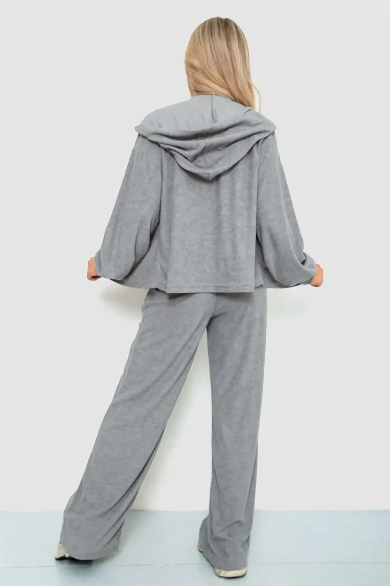 Спорт костюм жіночий махровий трійка, колір сірий, 102R5250 4