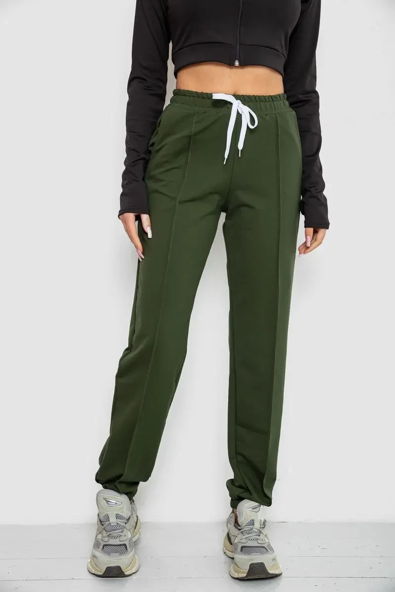 Спортивні штани жіночі, колір хакі, 247R4670-1