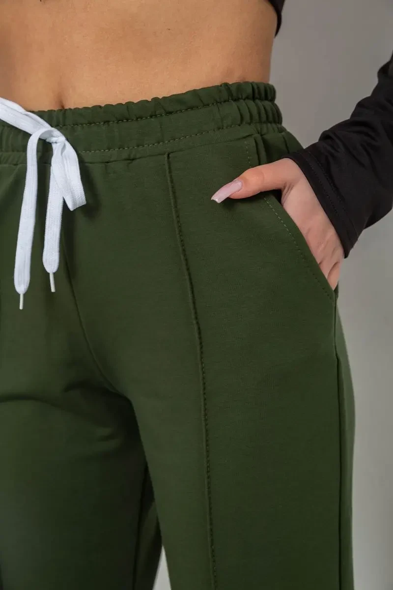 Спортивні штани жіночі, колір хакі, 247R4670-1 5