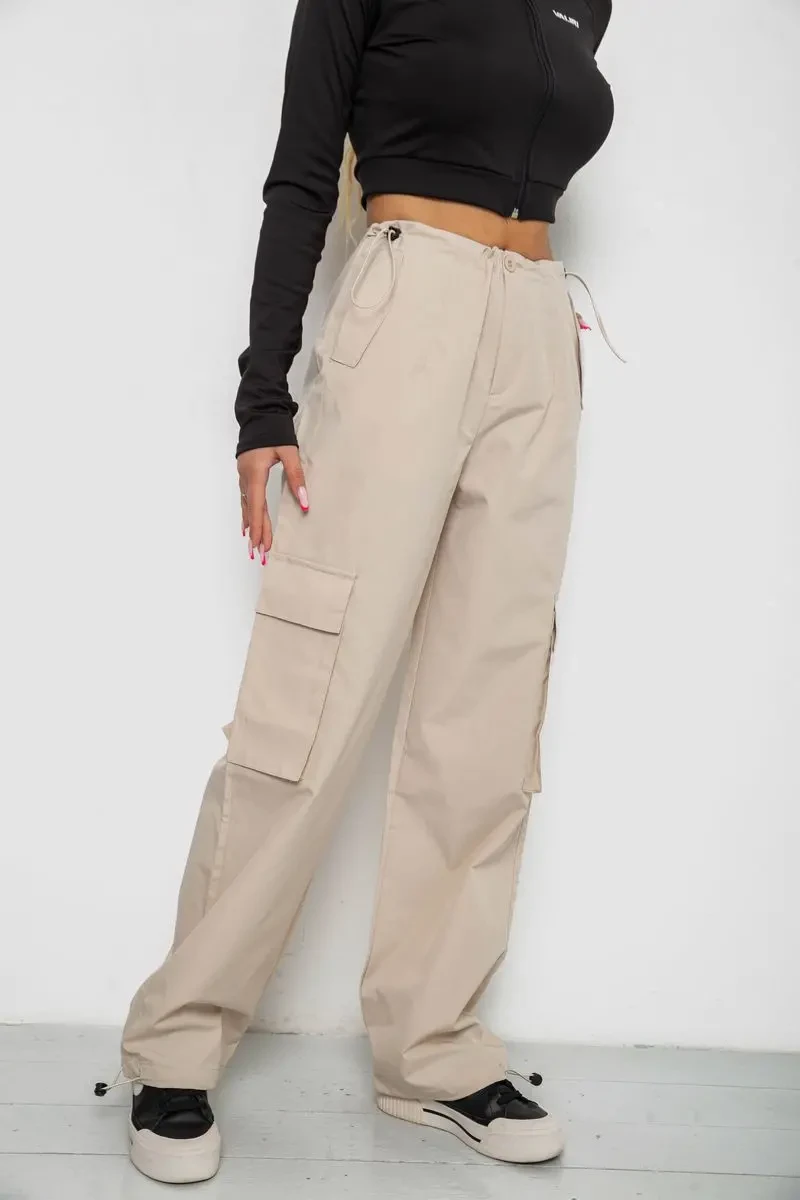 Штани карго жіночі, колір світло-бежевий, 238R5366 3