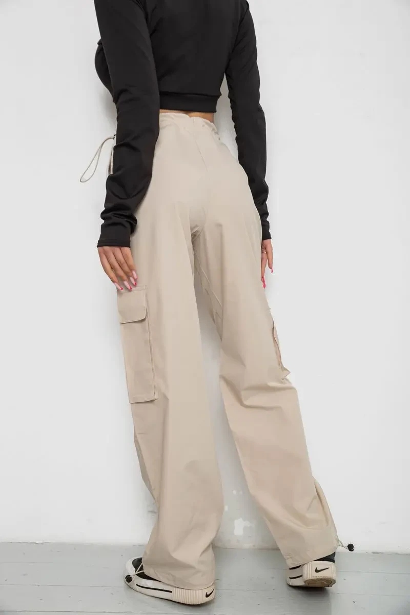 Штани карго жіночі, колір світло-бежевий, 238R5366 4