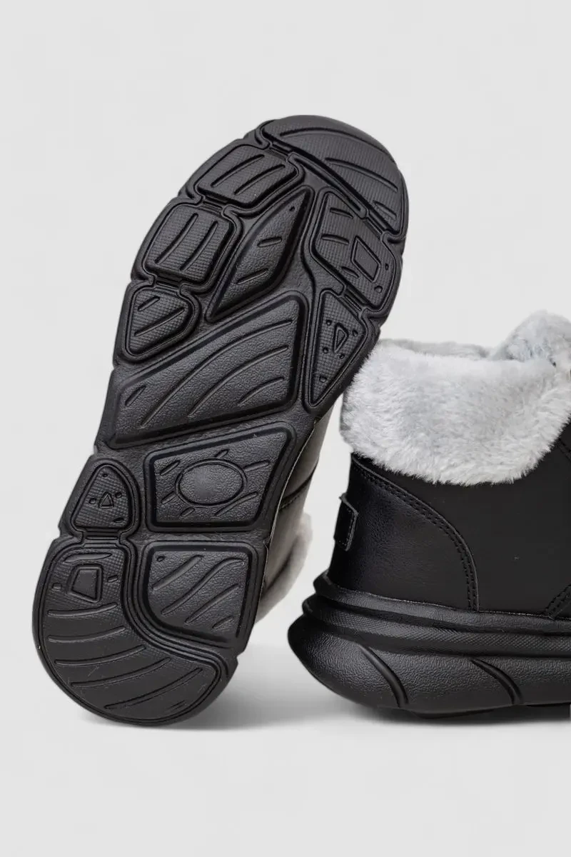 Черевики зимові жіночі на хутрі, колір чорно-сірий, 248RCX663-1 7