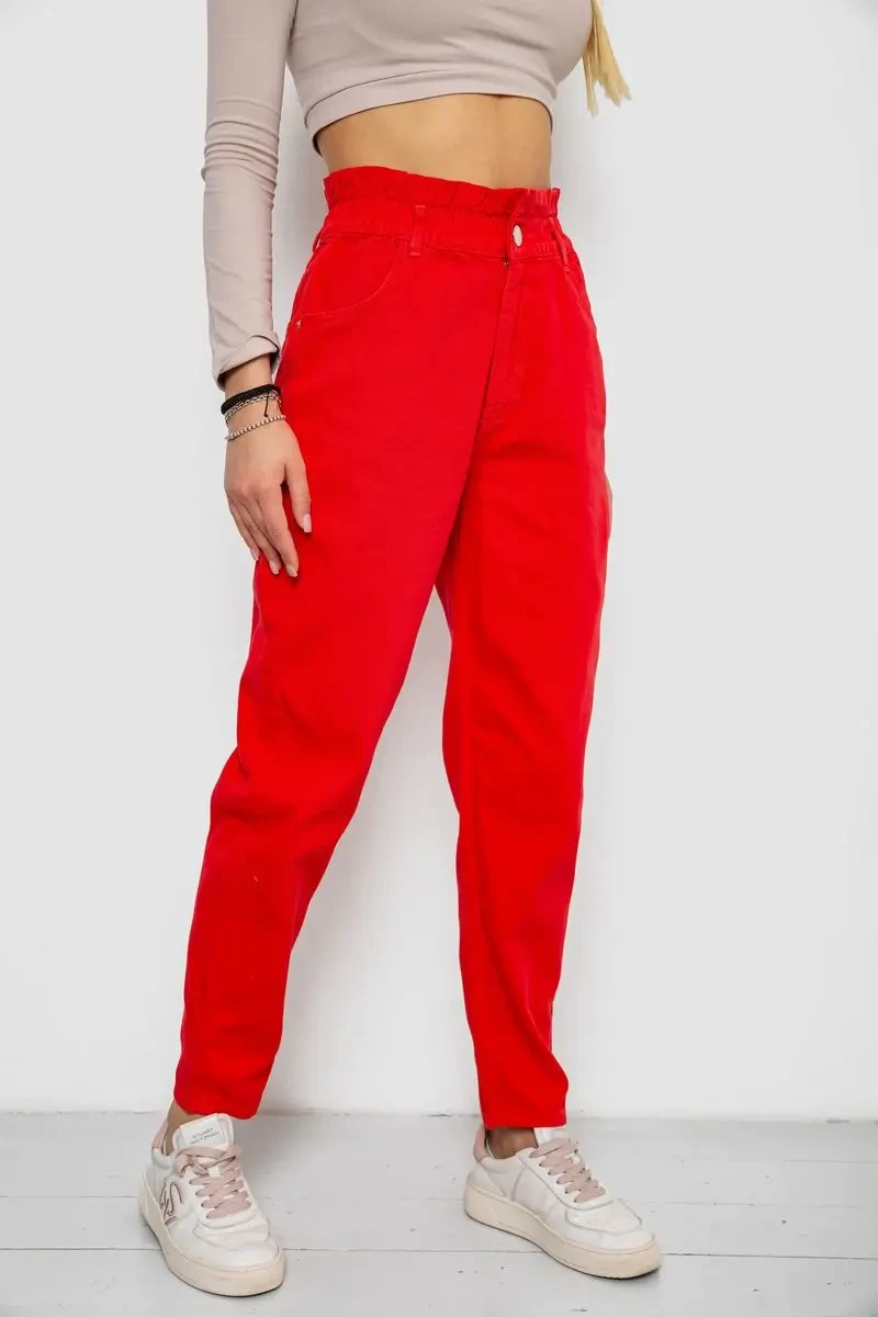 Джинси жіночі, колір червоний, 250R1573 3