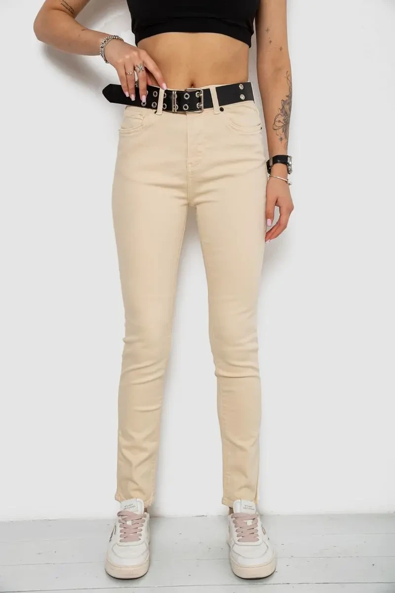 Джинси жіночі, колір бежевий, 182R00251