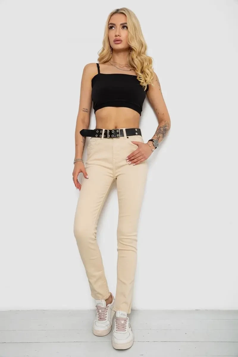 Джинси жіночі, колір бежевий, 182R00251 2