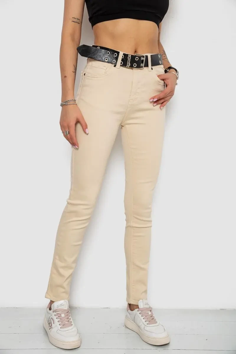 Джинси жіночі, колір бежевий, 182R00251 3
