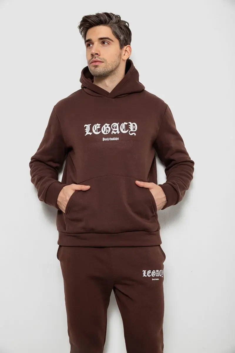 Спортивний костюм чоловічий на флісі, колір шоколадний, 238R57046 2