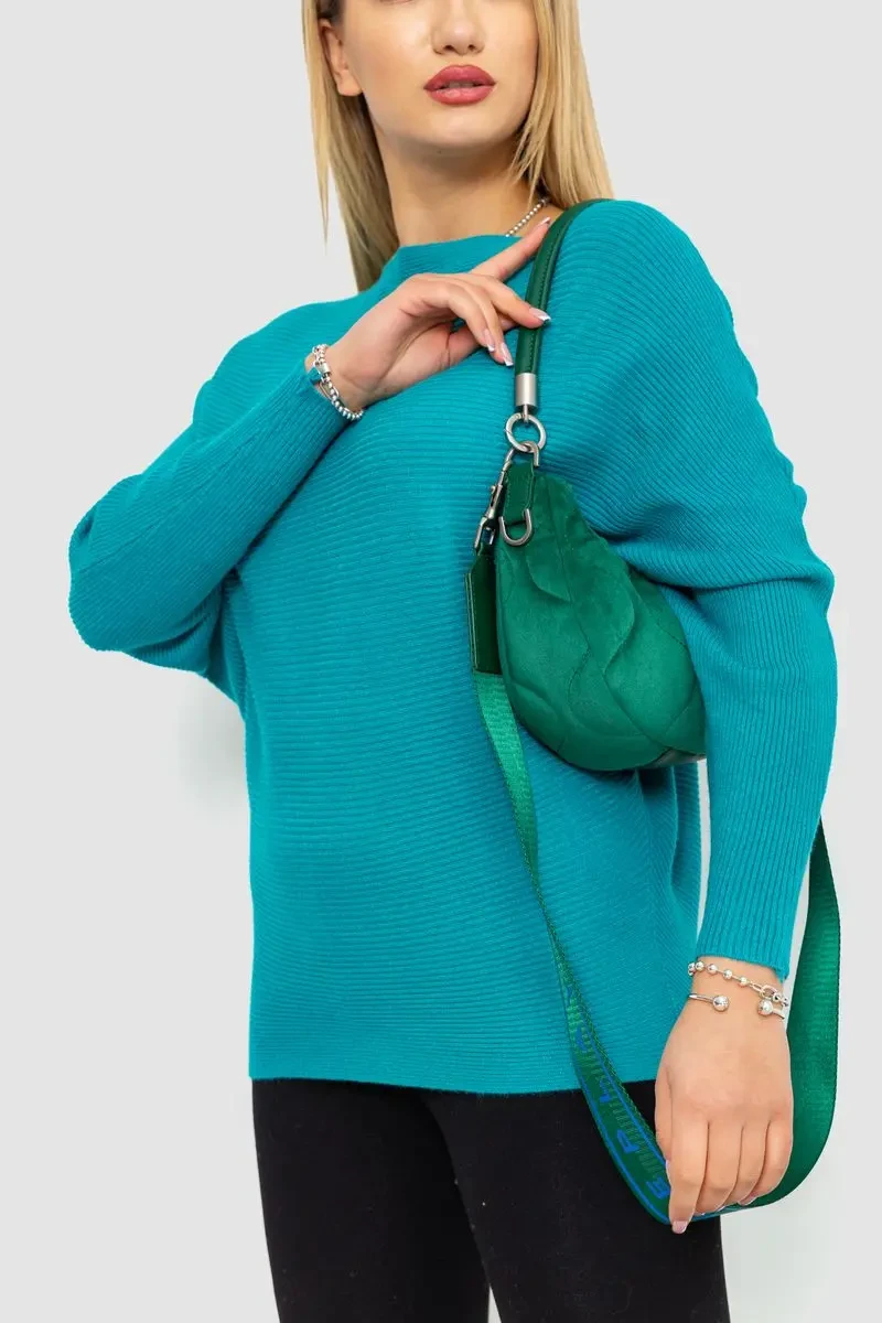 Кофта жіноча однотонна, колір бірюзовий, 244R2034 3