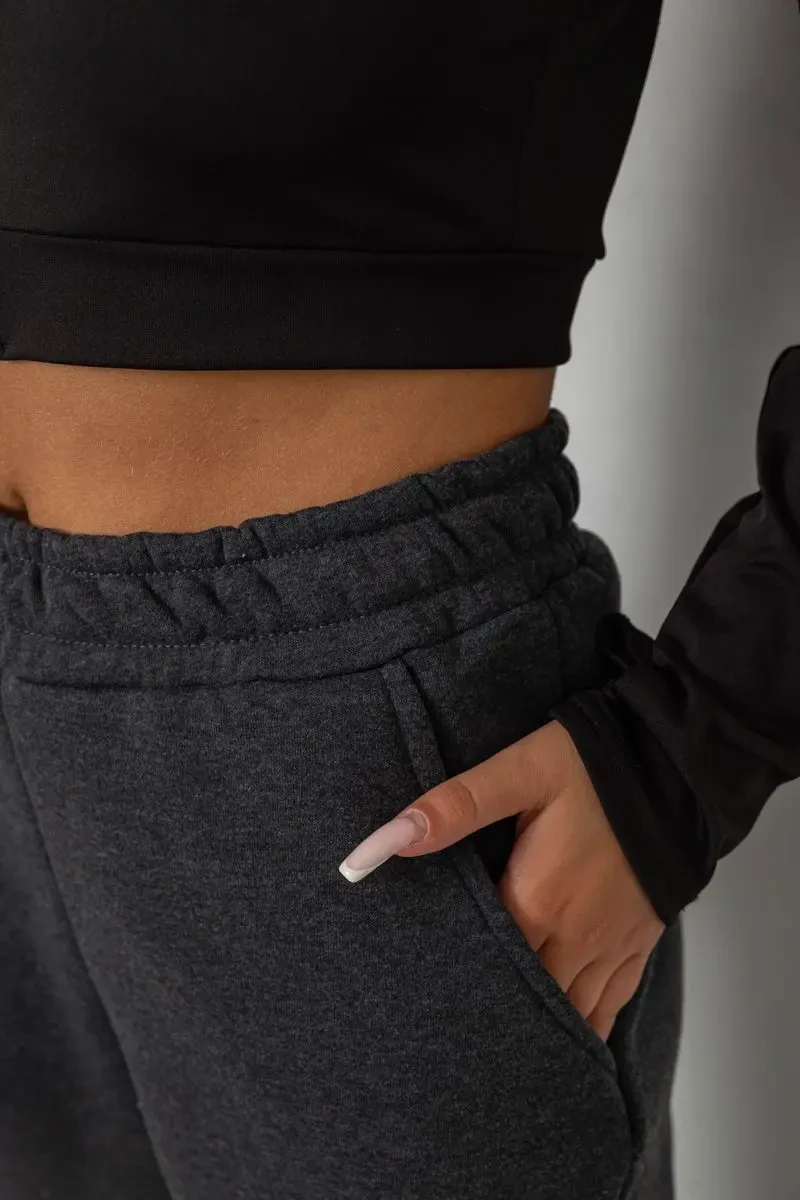 Спортивні штани жіночі на флісі, колір сірий, 238R58671-1 5