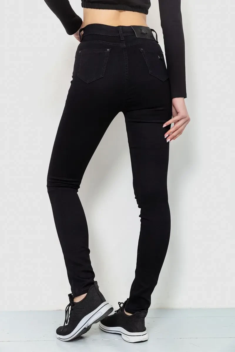 Джинси жіночі стрейч, колір чорний, 214R1431 4
