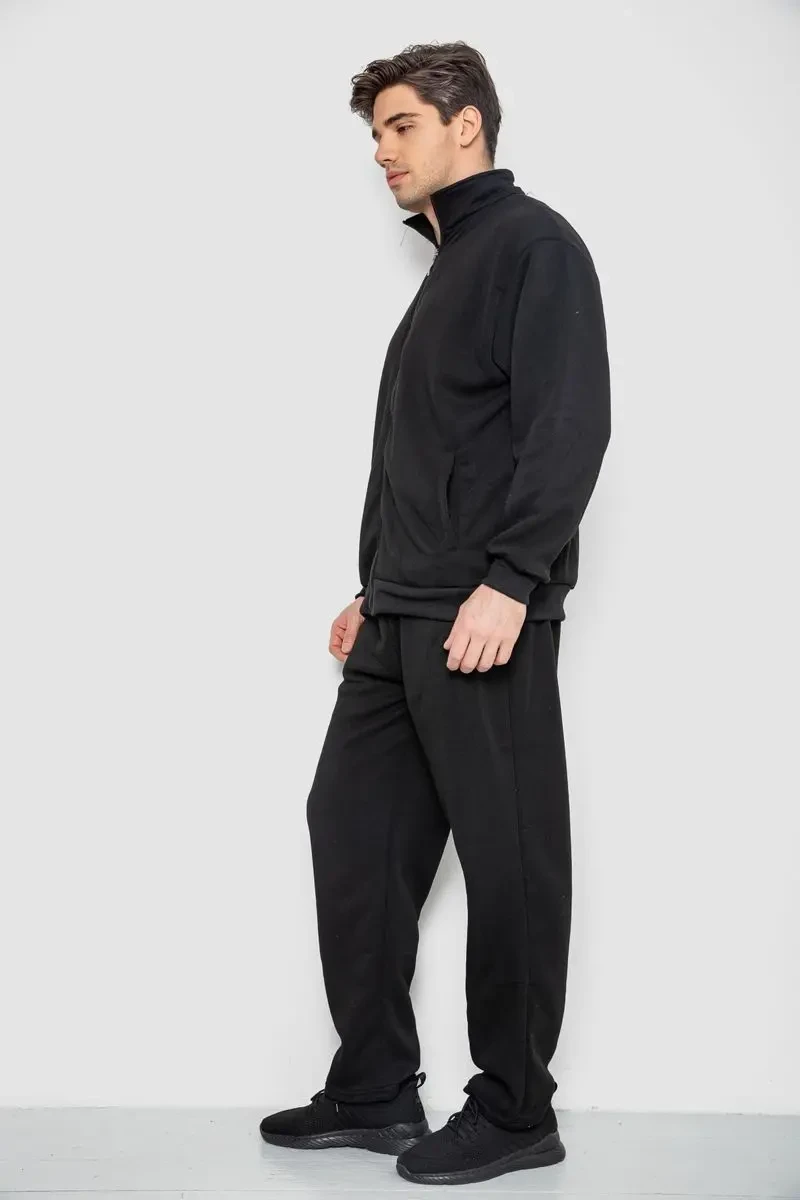 Спортивний костюм чоловічий на флісі, колір чорний, 244R981-LH 3