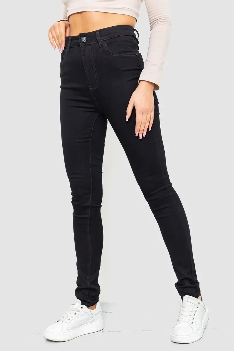 Джинси жіночі стрейч 214R1443, колір чорний, 214R1433 3
