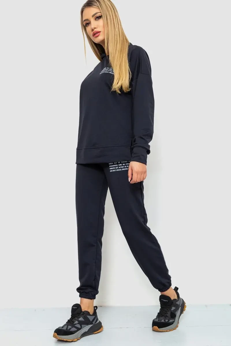 Спорт костюм жіночий, колір чорний, 241R15133 3