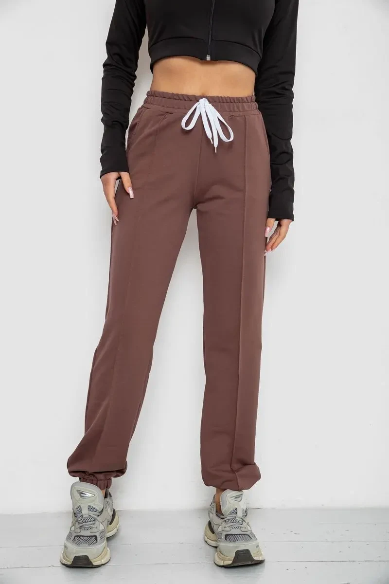 Спортивні штани жіночі, колір шоколад, 247R4670-1