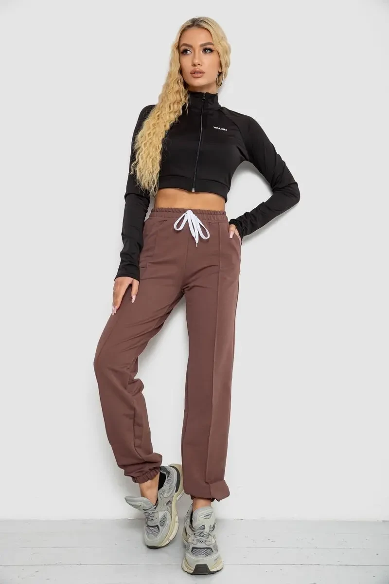 Спортивні штани жіночі, колір шоколад, 247R4670-1 2