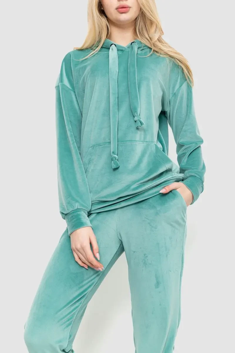 Спорт костюм жіночий велюровий, колір оливковий, 177R022 2