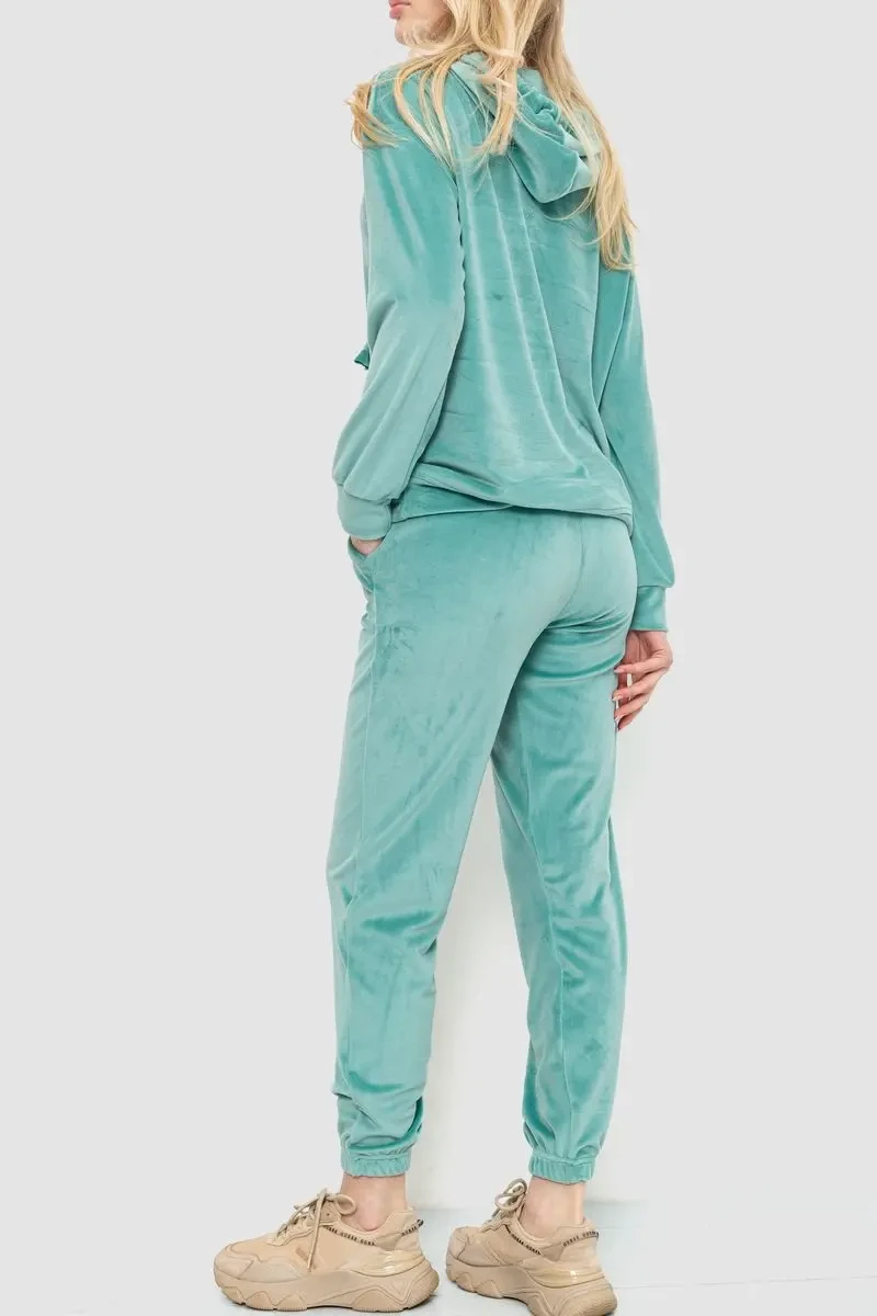 Спорт костюм жіночий велюровий, колір оливковий, 177R022 4