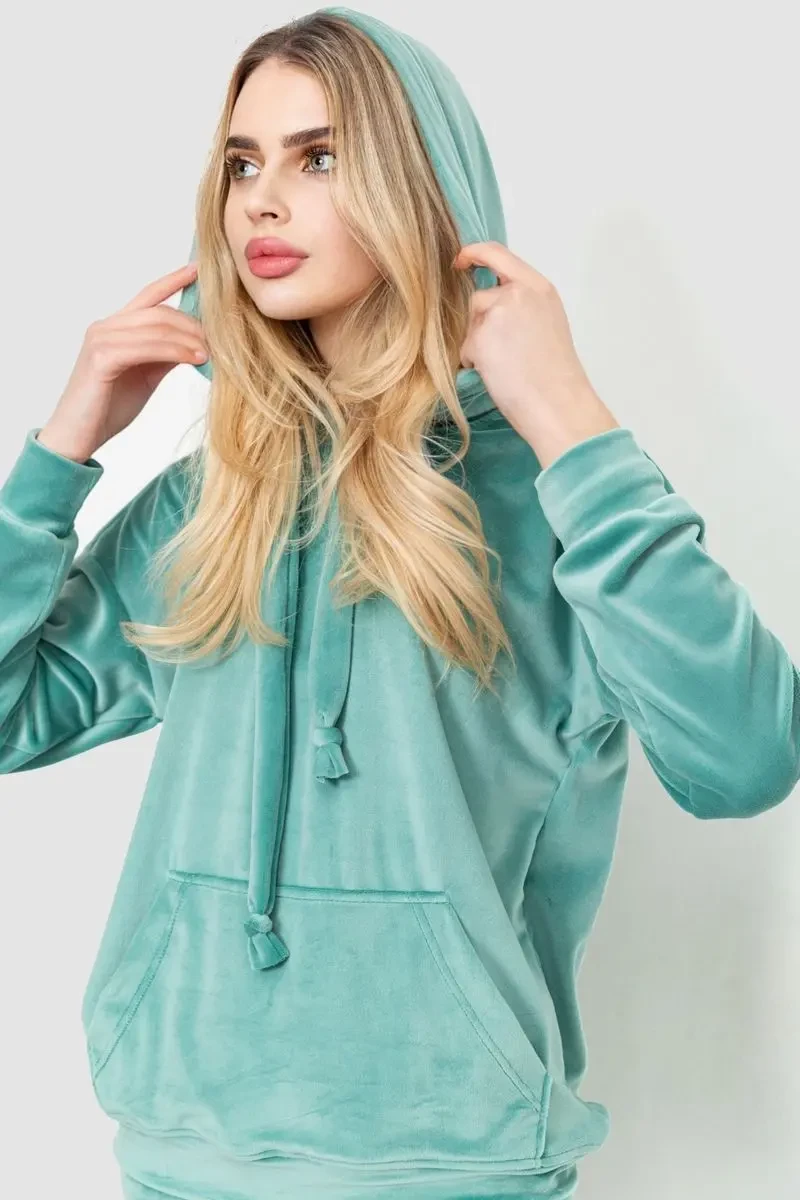 Спорт костюм жіночий велюровий, колір оливковий, 177R022 6