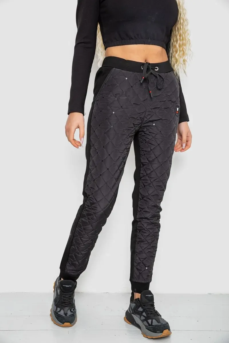 Штани жіночі укорочені, колір чорний, 243RA039 3