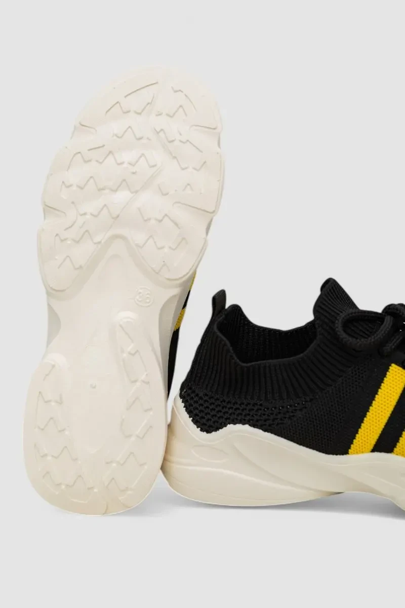 Кросівки жіночі текстильні, колір чорно-жовтий, 244R251K 5