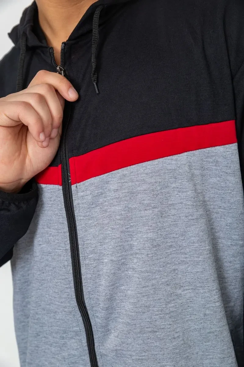 Спорт костюм чоловічий, колір чорно-сірий, 244R9133 5