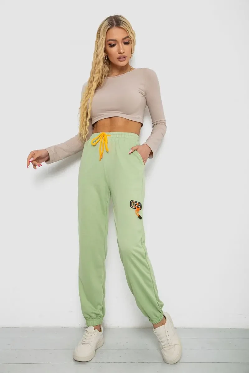 Спортивні штани жіночі, колір фісташковий, 238RJH016 2