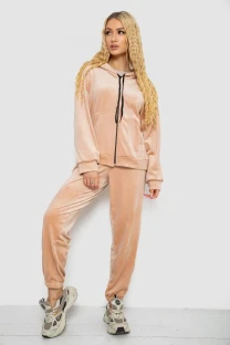 Спортивний костюм жіночий велюровий, колір світло-бежевий, 238R107