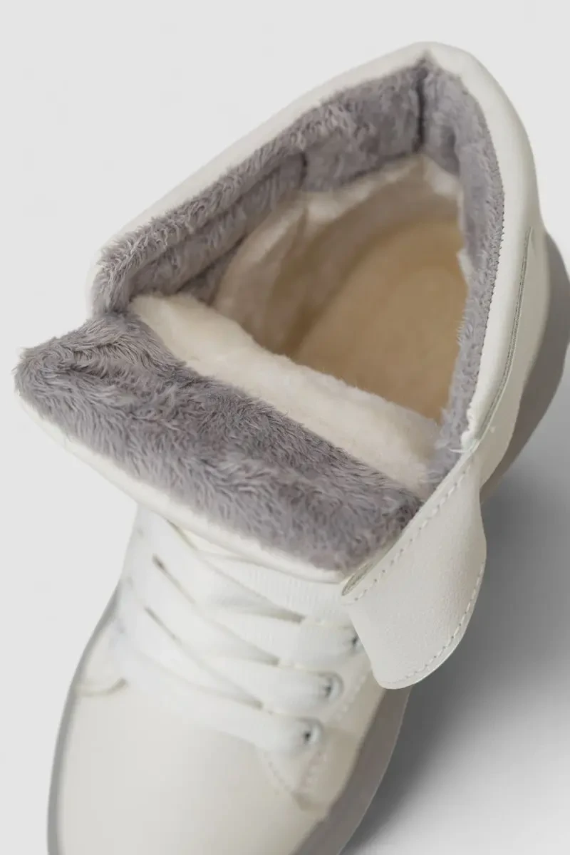 Кросівки жіночі зимові на хутрі, колір біло-сірий, 248RA2252 6