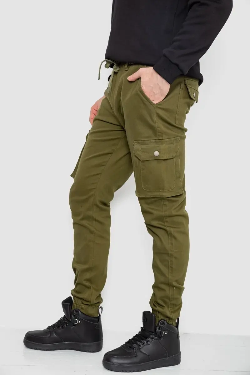 Штани чоловічі з кишенями, колір хакі, 243R8075 3