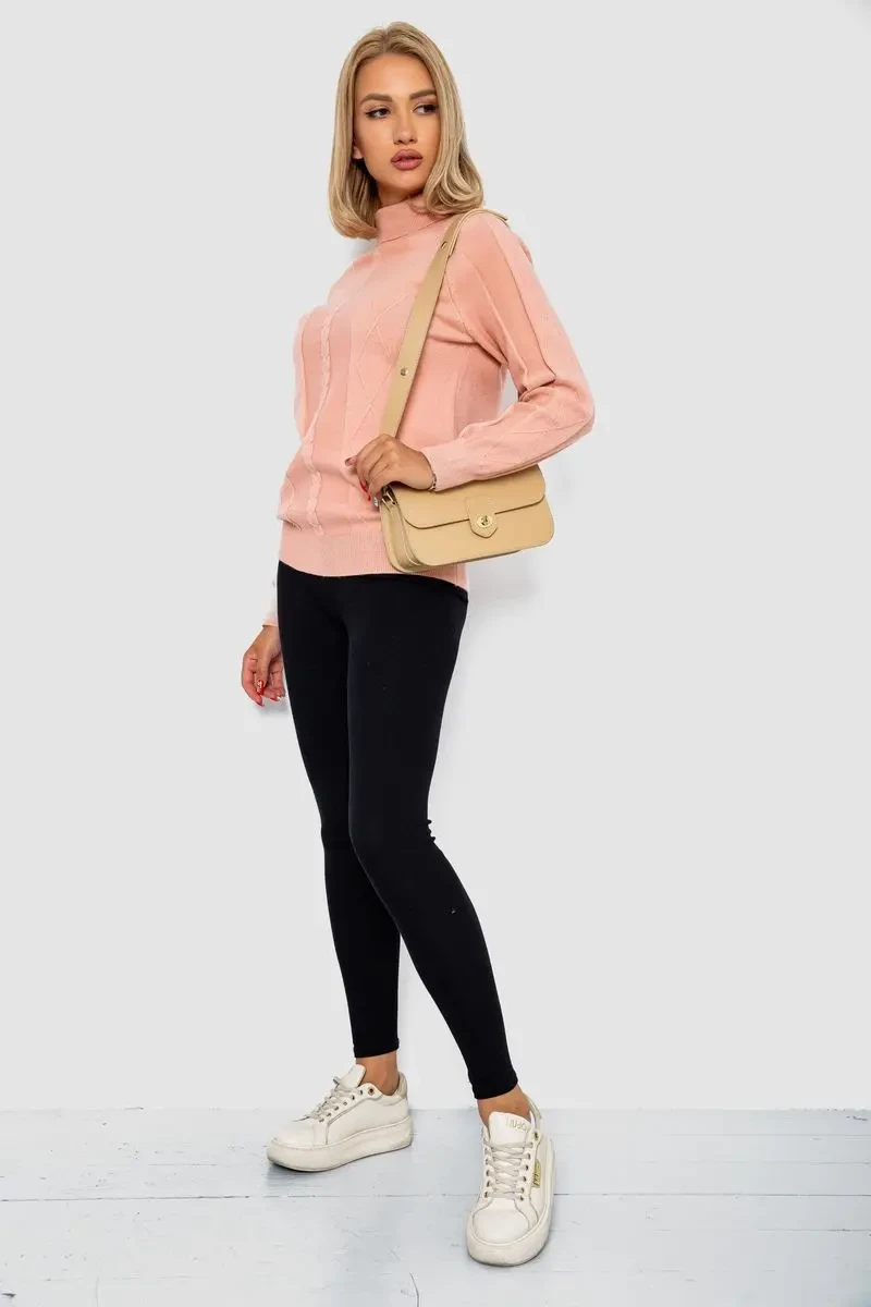 Гольф жіночий однотонний, колір темно-персиковий, 244R1516 2