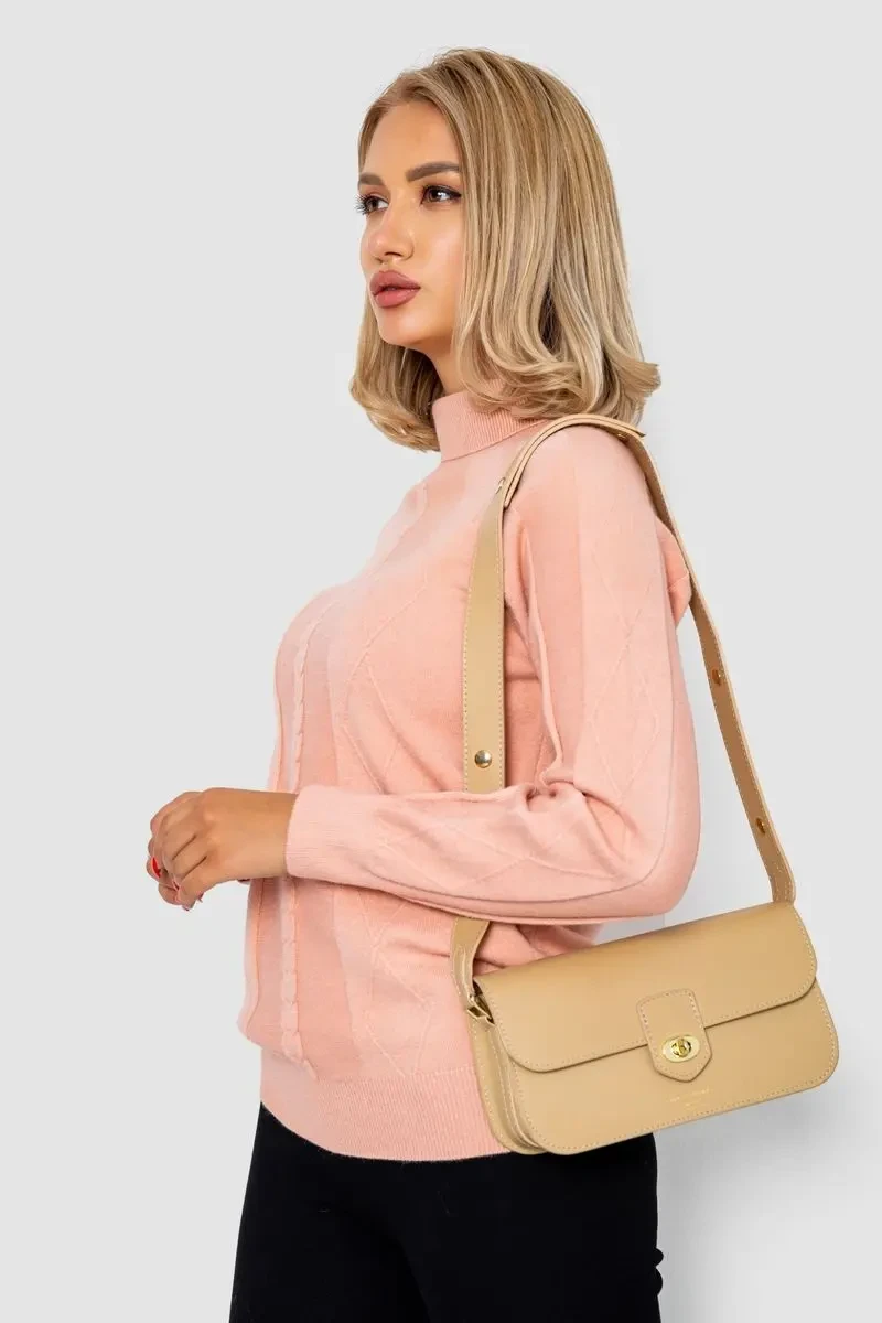 Гольф жіночий однотонний, колір темно-персиковий, 244R1516 3