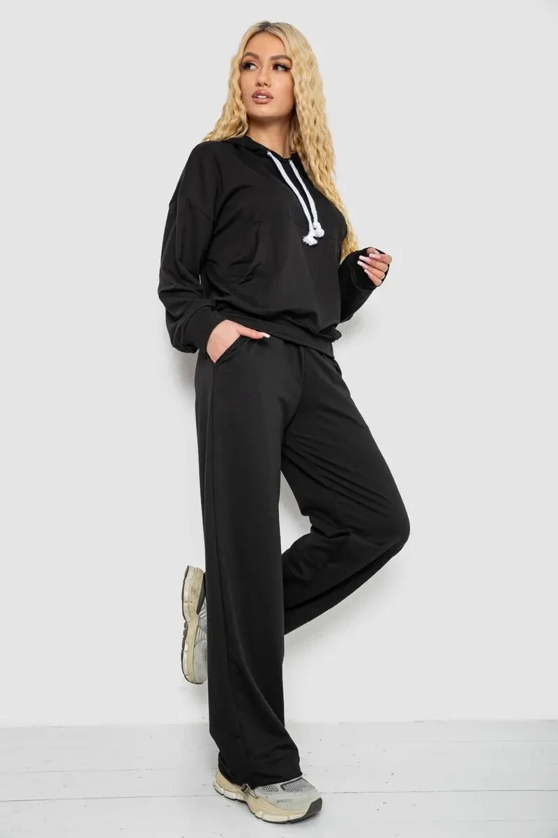 Спортивний костюм жіночий, колір чорний, 241R2001-11 3