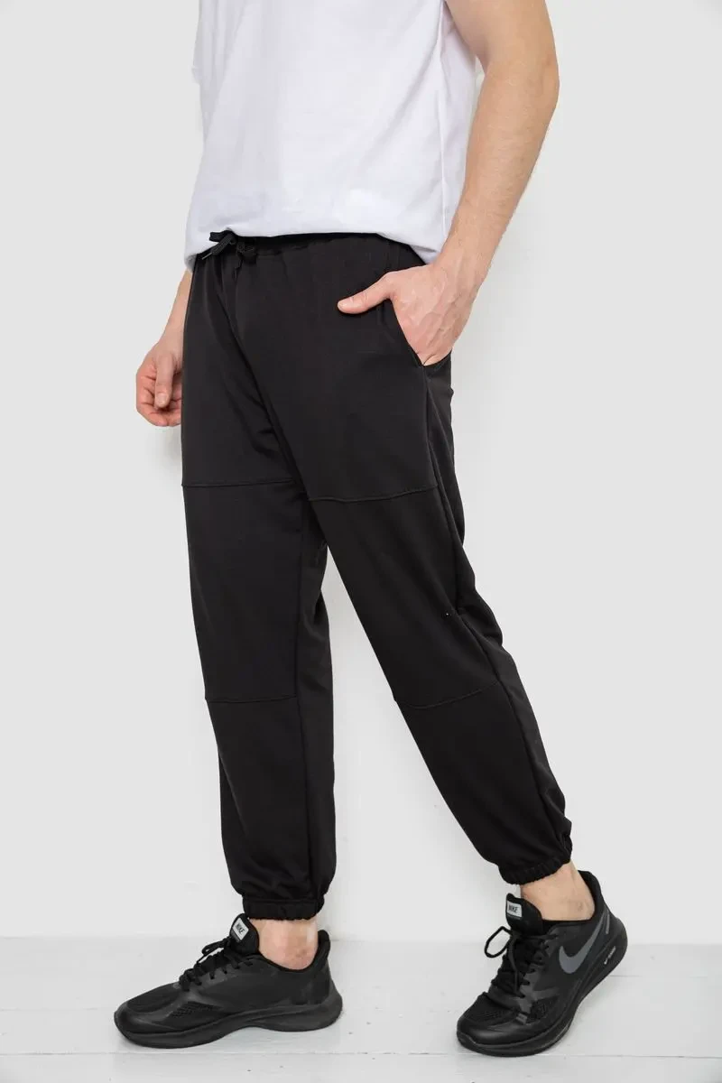 Спортивні штани чоловічі демісезонні, колір чорний, 241R001-1 3