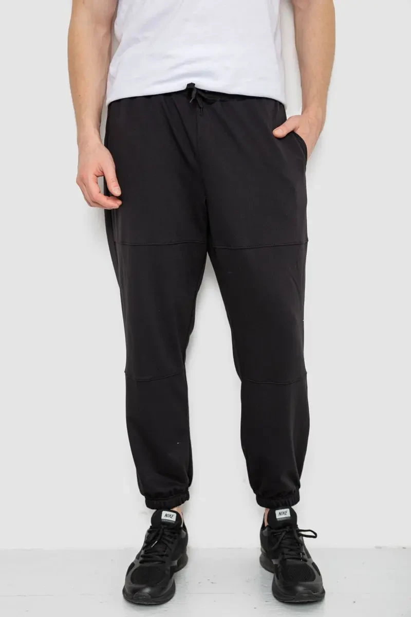 Спортивні штани чоловічі демісезонні, колір чорний, 241R001-1