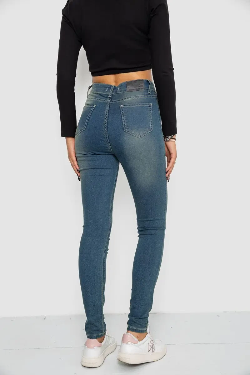 Джинси жіночі середньої посадки, колір синій, 247R6247-1 4