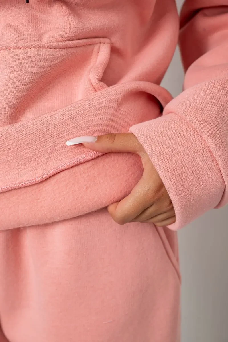 Спортивний костюм жіночий на флісі, колір персиковий, 238R5726 6