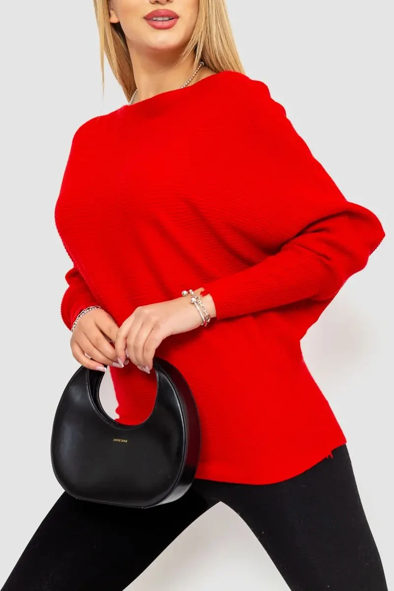 Кофта жіноча однотонна, колір червоний, 244R2034 3
