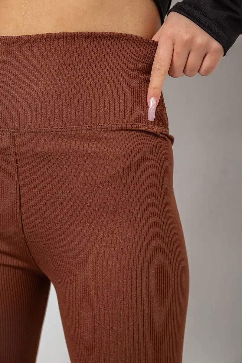 Лосини в рубчик, колір коричневий, 221R607 5