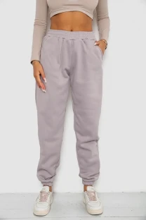 Спортивні штани жіночі на флісі, колір світло-сірий, 238R58671