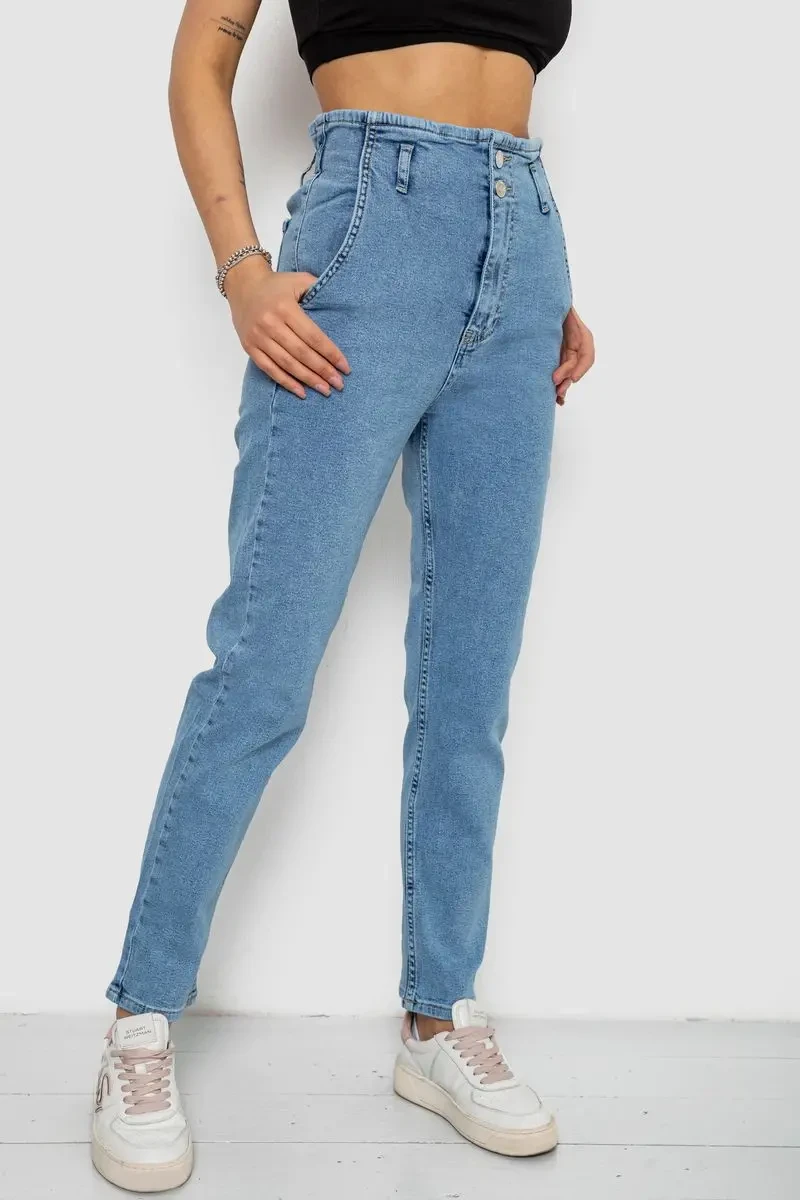 Джинси жіночі Mom-fit, колір блакитний, 244R1640S20 3