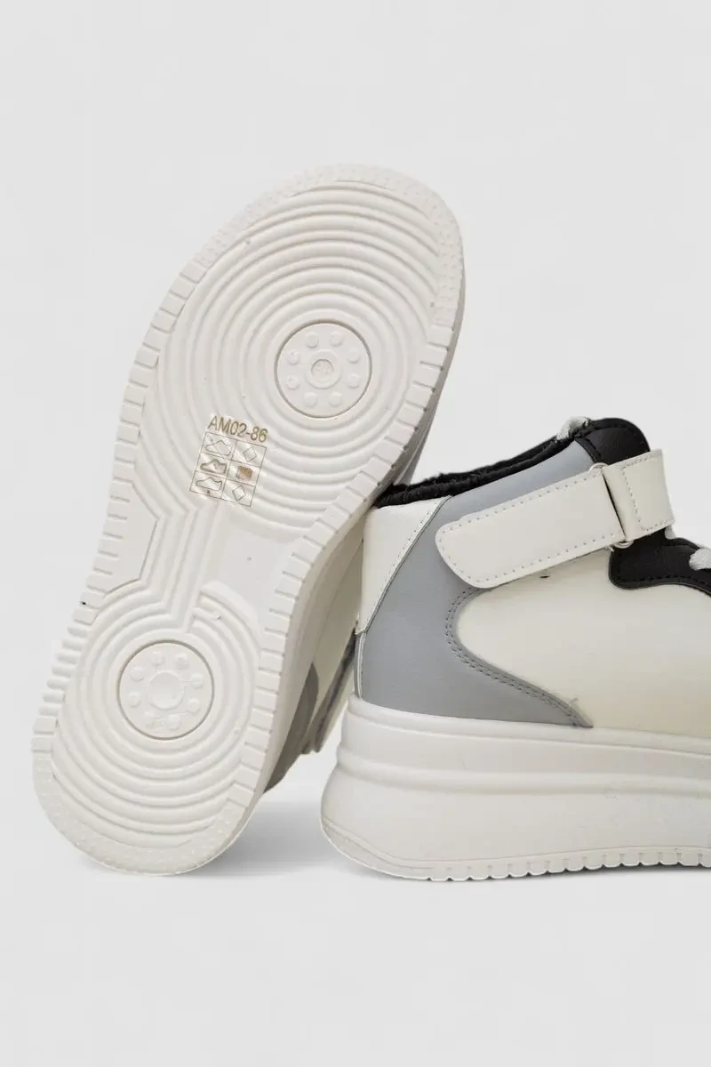 Кросівки жіночі зимові на хутрі, колір біло-сірий, 248RAM02 6