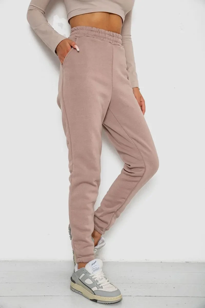 Спортивні штани жіночі на флісі, колір мокко, 238R57013 3