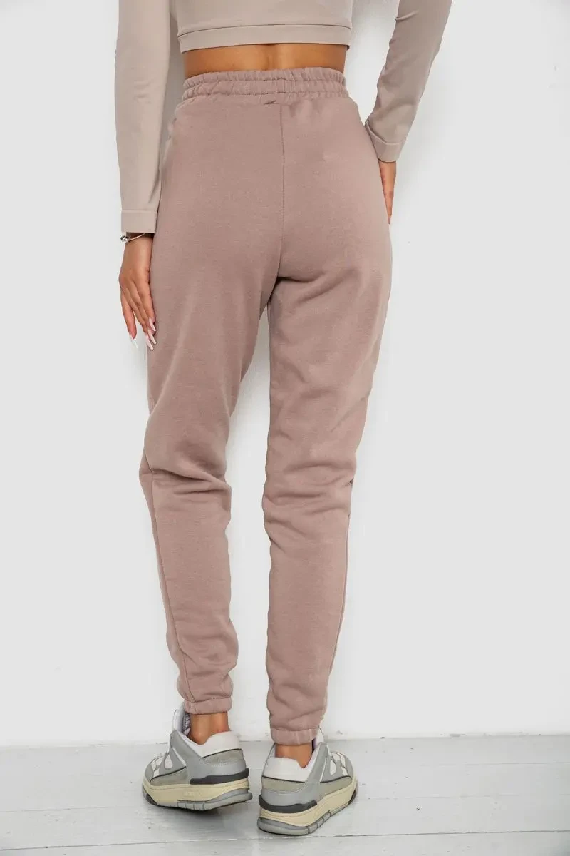 Спортивні штани жіночі на флісі, колір мокко, 238R57013 4