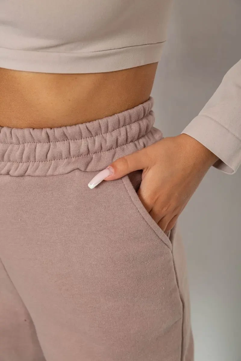 Спортивні штани жіночі на флісі, колір мокко, 238R57013 5