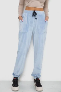 Штани жіночі велюрові, колір блакитний, 238R58168