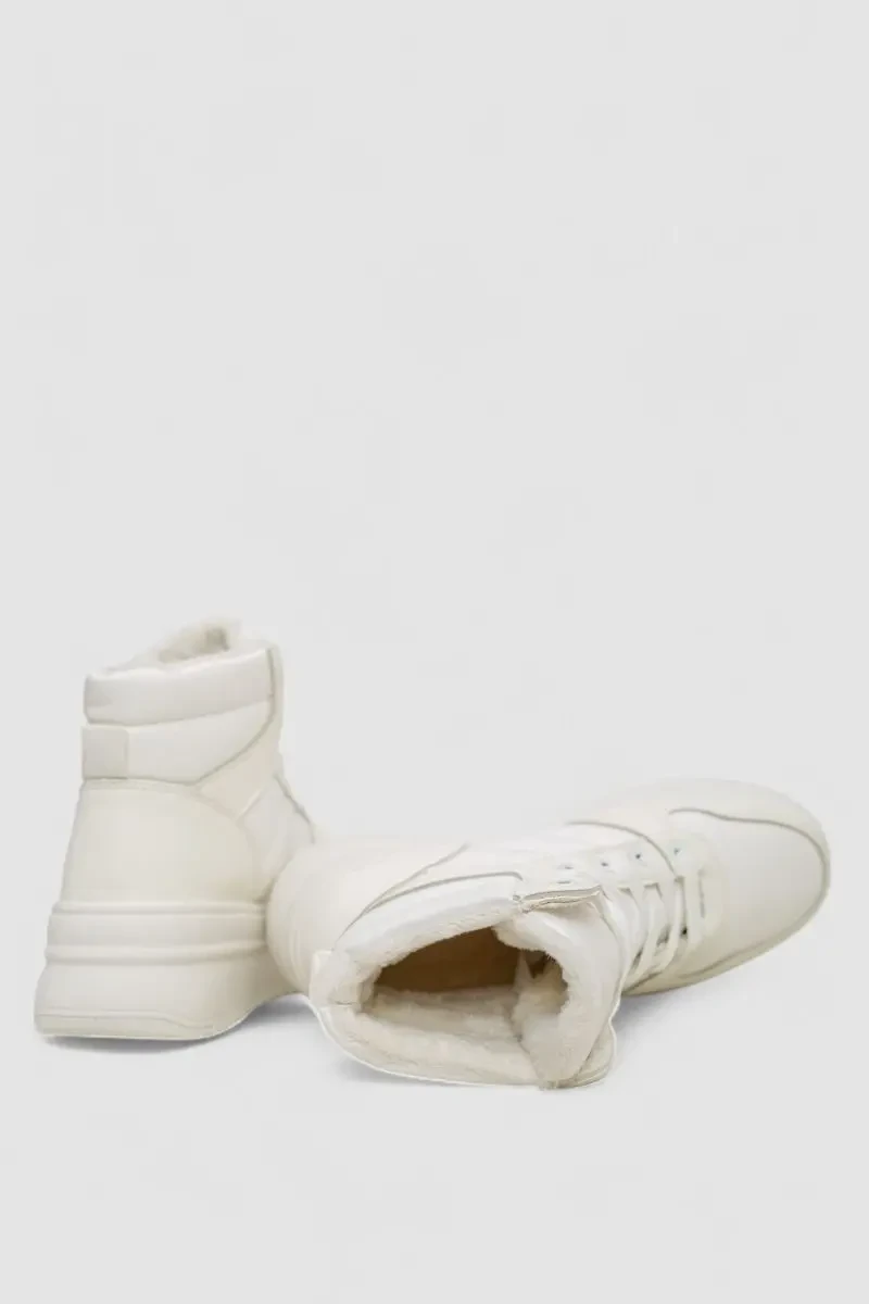 Кросівки жіночі зимові на хутрі, колір білий, 248RAM022 5