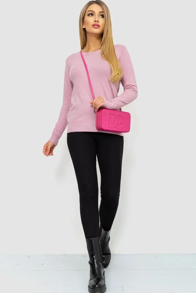 Кофта жіноча однотонна повсякденна, колір пудровий, 244R2033 2