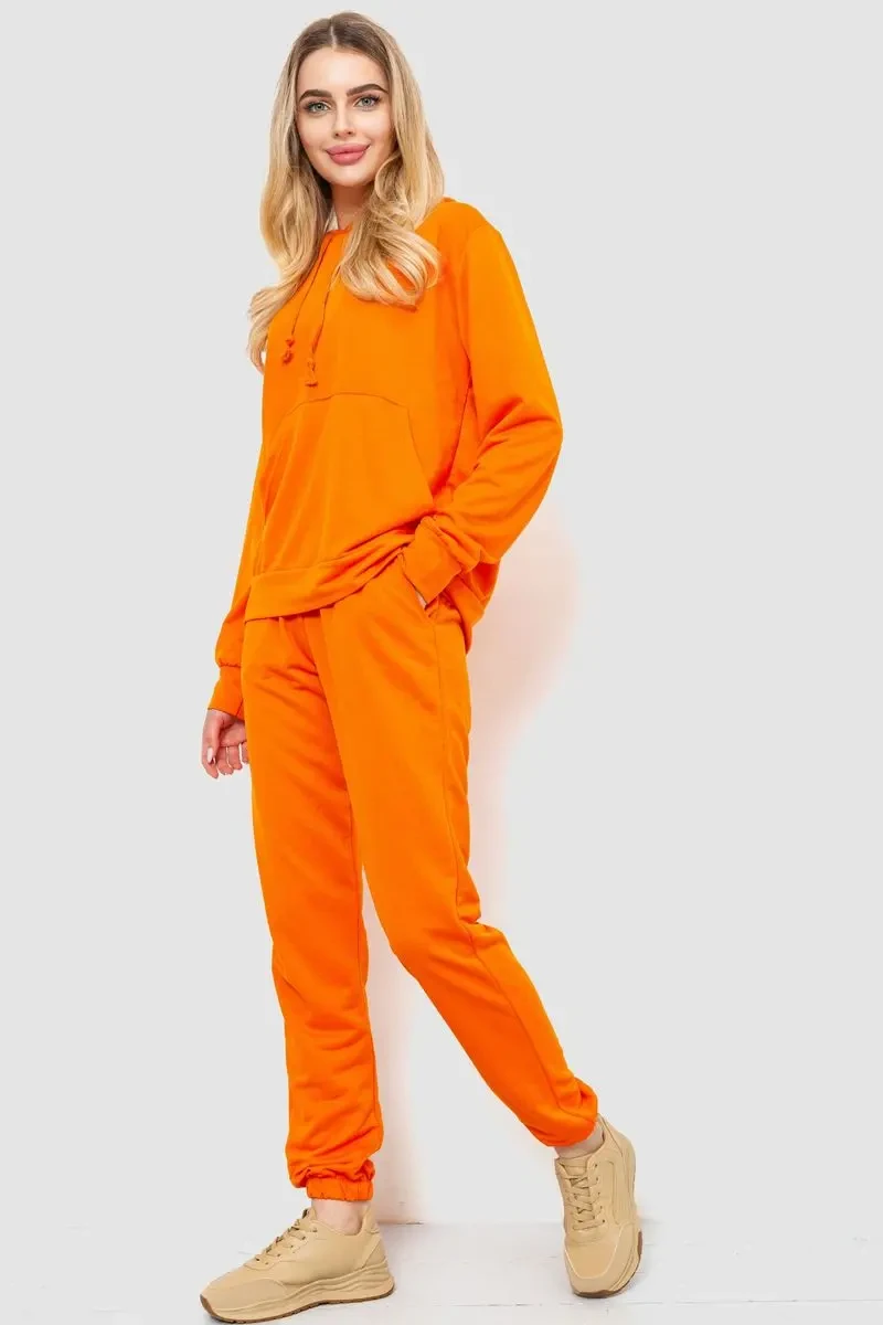 Спорт костюм жіночий двонитка, колір помаранчевий, 244R009 3