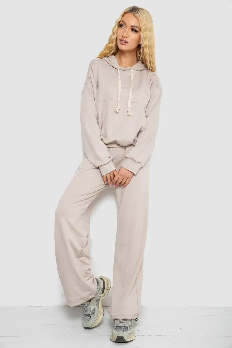 Спортивний костюм жіночий, колір світло-бежевий, 241R2001-11