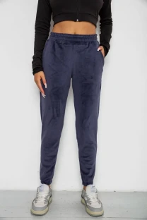 Спортивні штани велюрові жіночі на флісі, колір синій, 238R58648